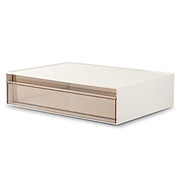 得力Deli 1格桌上抽屜收納櫃 米白色 325x240x82mm NO.PK104