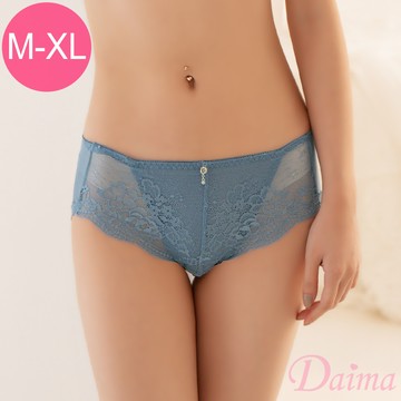 內褲 (M-XL)唯美性感包臀蕾絲小褲_灰藍#9133