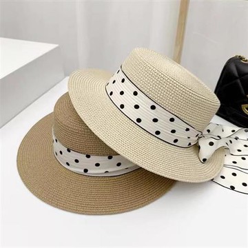【巴黎精品】現貨+預購 渡假草帽高級法式遮陽帽名媛防曬帽禮帽草編帽子-休閒波點蝴蝶結女帽子3色a1kl35