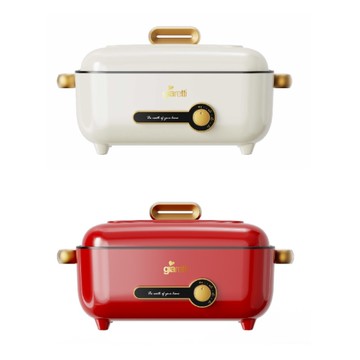 *【義大利Giaretti珈樂堤】多功能萬用鍋 (GT-MFM105)-奶油白/火焰紅