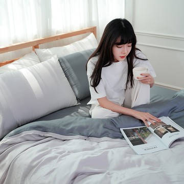 【KIDULT】隨心生活 天絲被單床包組 - 銀河灰X星耀灰