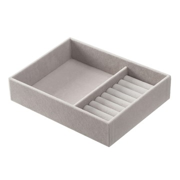 【日本霜山】輕奢風絨面首飾收納盒(單格+戒指收納款)