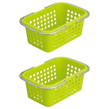 INOMATA日本衛浴收納籃 棕色塑膠收納籃  單一尺寸  綠色