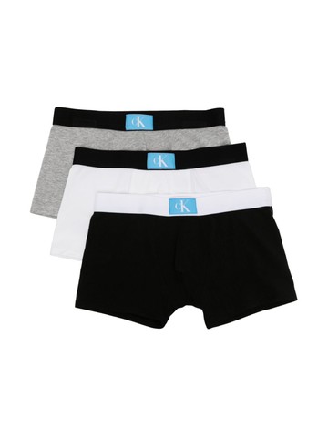 Calvin Klein Kids - logo-patch boxers (pack of three) - kids - Elastane/Cotton/Elastane/Polyamide/Polyester - 12-14 - Black