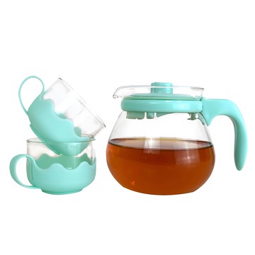 咪兔 玻璃泡茶組 700ml  綠色  150ml  1組  茶壺 + 茶杯2個