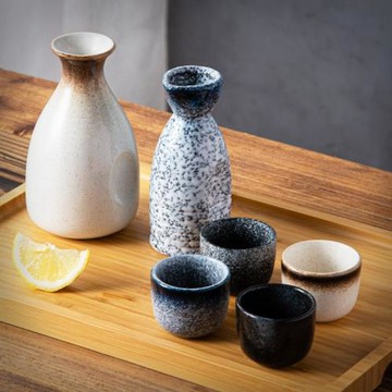 日式創意陶瓷日本清酒燒酒具溫酒器家用復古分酒器小酒盅托盤套裝