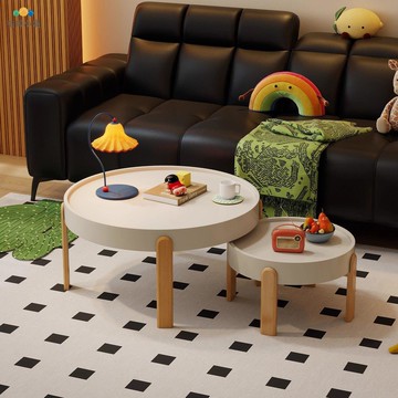 【臺灣公司 可打統編】免運 茶幾北歐原木客廳家用小戶型現代簡約圓形茶幾大小組合可移動邊幾 可開發票 全館八折 工廠現貨直銷 新品特價 h9281