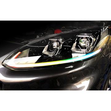 小馬汽車工坊Ford KUGA_2020~2025福特_有色透明車燈眉_DIY燈眉貼