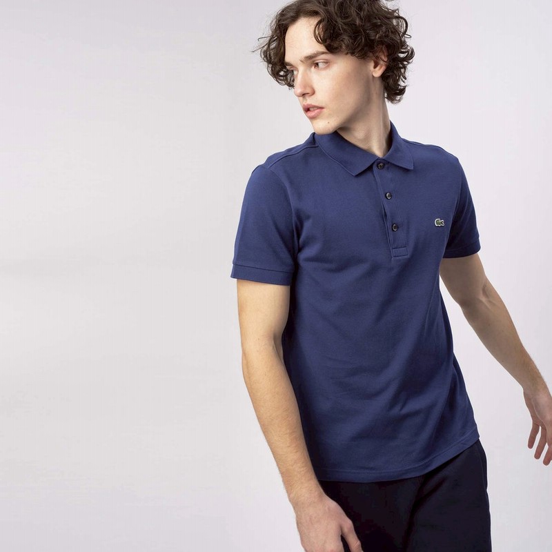 Lacoste スリムフィットソリッドポロシャツ メンズ ダークネイビー 通販 Lineポイント最大get Lineショッピング