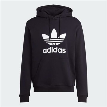 Adidas 男裝 長袖上衣 連帽 純棉 黑【運動世界】IM4489