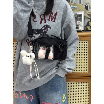 𝑳𝒖𝒄𝒌𝒚 𝒑𝒂𝒄𝒌✨原創街頭青年斜挎包小衆設計胸包撞色小包曬娃痛包嘻哈潮手機包潮