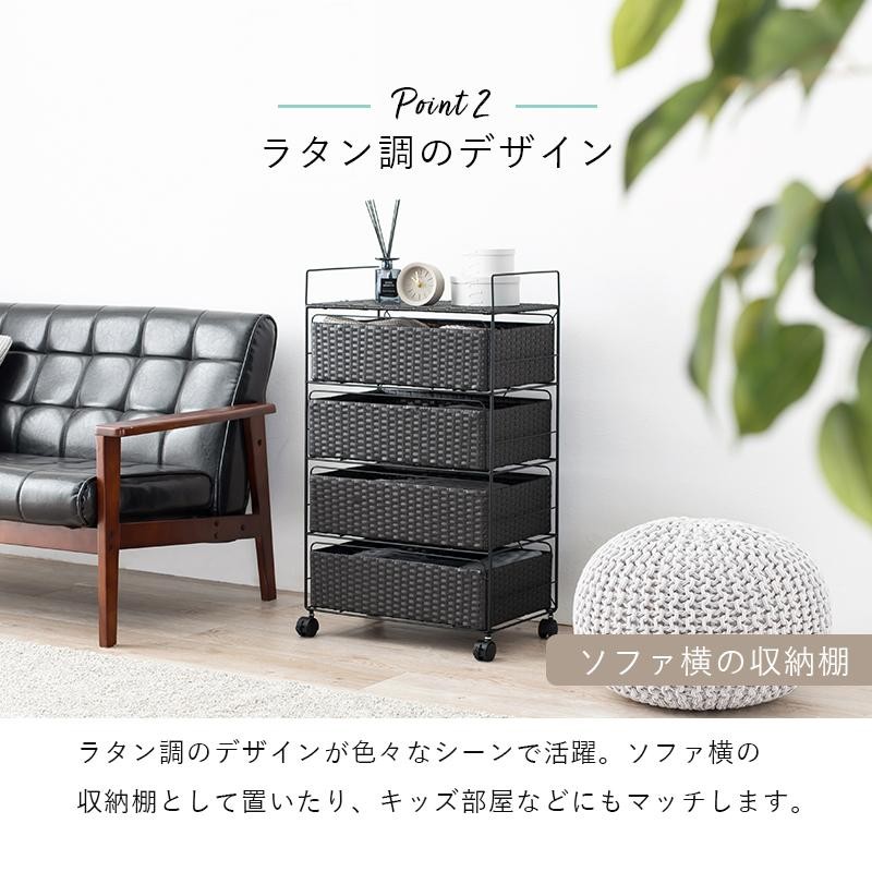 湿気に強い 人工ラタン ランドリーチェスト 幅50 ラタン調