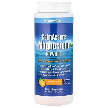 NaturesPlus, KalmAssure®，鎂粉，清爽橙味，1.15 磅（522 克）
