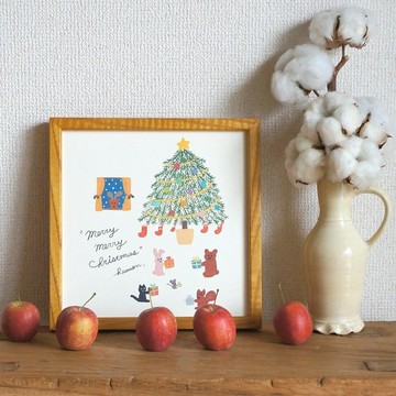 「merry merry christmas」20cm 方形海報