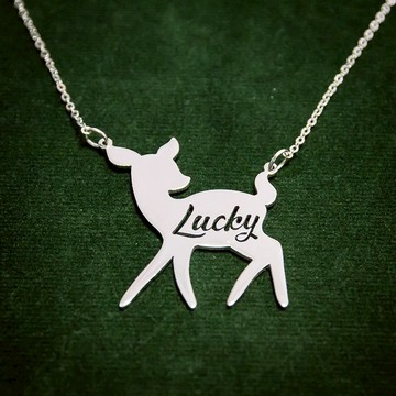 小鹿斑比定制名字項鍊