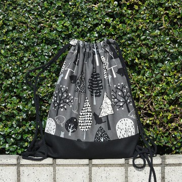 束口後背包/束繩包/束口袋 ~ 森林裡的貓咪(B216) RS