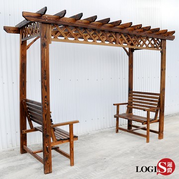LOGIS大葡萄架防腐實木涼庭椅 戶外庭院 花園景觀椅 FFD130