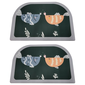 軟式珪藻土踏墊 吸水速乾  親吻魚  40 x 60cm