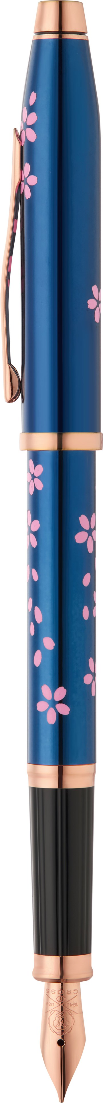 CROSS Century II 新世紀櫻花系列 亮藍漆鍍金 鋼筆 M /支 CAT0086WG-163MF