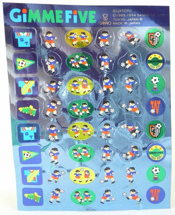 【震撼精品百貨】GIMMEFIVE Sanrio 足球/棒球小子 貼紙 亮藍  震撼日式精品百貨
