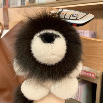 水貂毛小獅子包包掛飾韓國ins可愛毛絨公仔玩偶汽車鑰匙扣掛