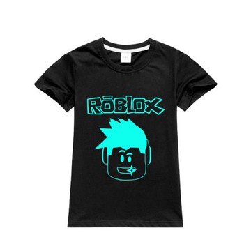 男孩純棉短袖T恤薄款透氣ROBLOX字母LOGO圓領卡通夏季中大童裝