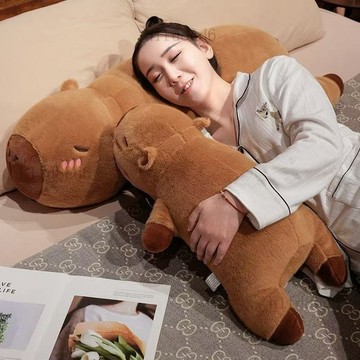 ❤️房間 抱枕 長抱枕 抱睡枕 長條抱枕 可愛卡皮巴拉趴款女生睡覺毛絨玩具床上水豚長條玩偶公仔生日禮物❤️