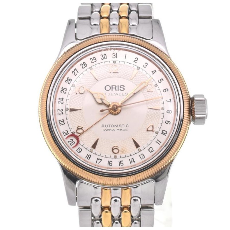 ☆良品【ORIS】オリス ビッグクラウン ポインターデイト 裏スケ 7400B 自動巻き ボーイズ Q#104458 | LINEブランドカタログ