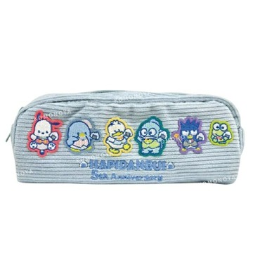 小禮堂 Sanrio 三麗鷗 Hapidanbui 燈芯絨拉鍊筆袋 (飯糰 兄弟肚圍)