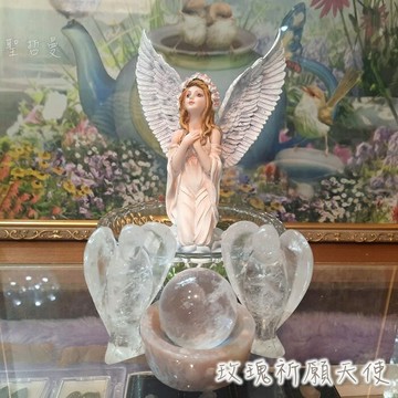 玫瑰祈願天使15.5公分高 ＊雕塑 雕像 擺飾＊祈禱天使 儀式