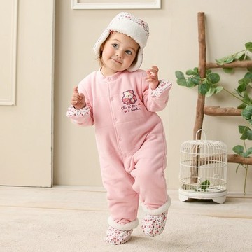 漫步花園鋪棉長袖兔裝 (附帽子+手腳套)