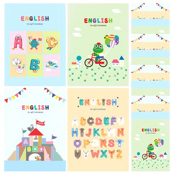 YOUNG ART 國小英語寬行筆記本  20個  顏色隨機 多色