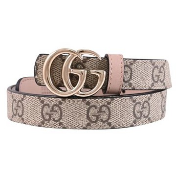 GUCCI GG Marmont 經典LOGO印花皮革展窄版雙面皮帶(咖/淺褐)