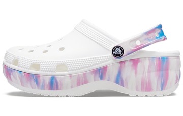 WMNS CROCS CLASSIC PLATFORM DREAM CLOG WHITE PURPLE