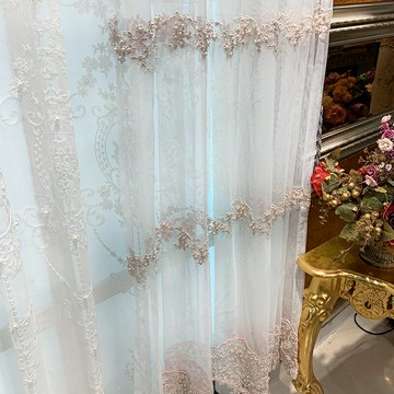 窗簾2021年新款客廳臥室陽臺飄窗紗簾透光不透人少女定制掛鉤式白