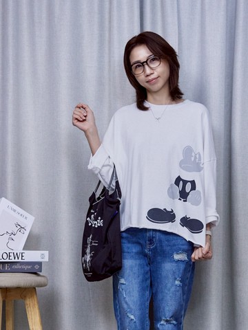 米奇控長袖棉T★讓線條自然不貼身 (正韓)