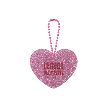 韓國 LEGODT TUMKKU HEART GLITTER KEYRING 愛心亮片吊飾鑰匙圈 粉色Pink