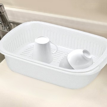 Lustroware日本岩崎雙層瀝水籃(小) 日本製 - 白色