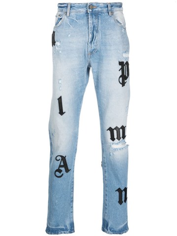 Palm Angels `L Wash Logo Patch Reg` 5-Pocket Jeans