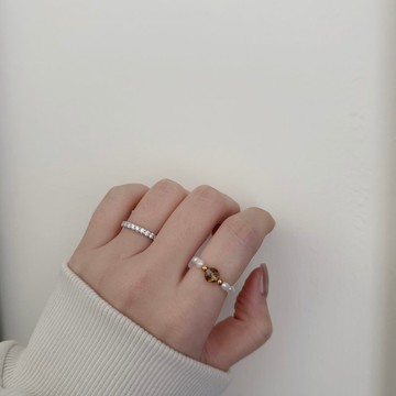 彈力戒指 珍珠簡約 胎毛戒指 夫妻結髮婚戒