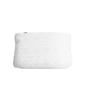 Dior 迪奧 白色刺繡格紋收納包