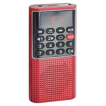 Dennys 丹尼斯 SD MP3 FM迷你錄音喇叭  MS-K588  紅色