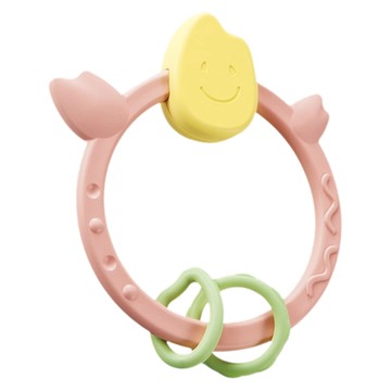 日本 People 彩色米的環狀咬舔玩具(米製品玩具系列)  KM010  粉紅色 + 黃色 + 綠色  1個