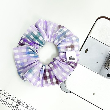 扎染格紋 日本進口棉料 髮圈