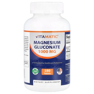 Vitamatic, 葡萄糖酸鎂，1,000 毫克，180 片