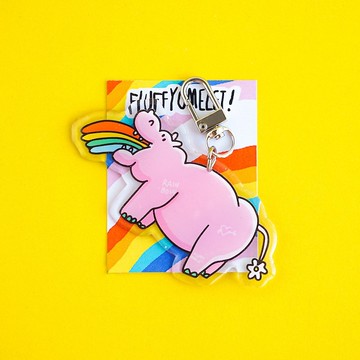 Fluffy Omelet - KEYCHAIN / 別針 / PHONE GRIP - RAINBOW HIPPO