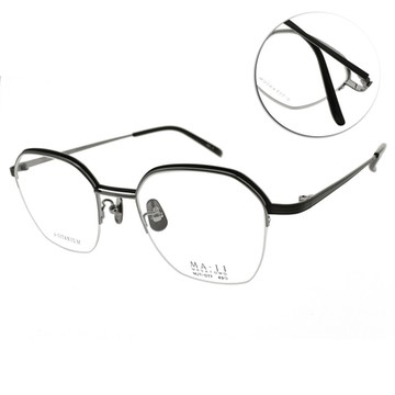 MA-JI MASATOMO 角切半框 鈦 光學眼鏡/銀 黑 #MJT077 C3