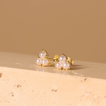 s925銀自製原創小清新 珍珠耳環 珍珠耳釘 抗敏感耳釘