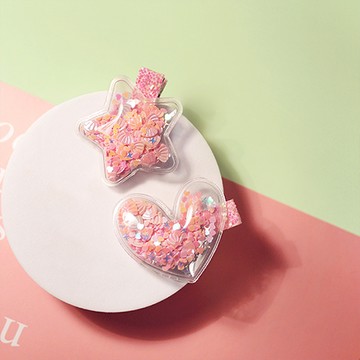 G＆G星砂亮片髮夾-韓國直送-一字夾-瀏海夾-邊夾-無痕髮夾-多款可選