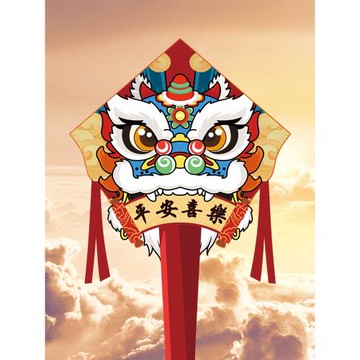 醒獅迎新年新款風箏兒童手持大人用濰坊54年網紅微風易飛到手可飛